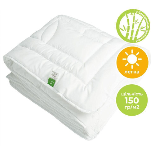 Одеяло летнее IDEIA Botanical Bamboo 200×220 см, белое (8-32467)