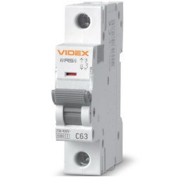Автоматический выключатель RS6 1п 63А С 6кА VIDEX RESIST (VF-RS6-AV1C63)