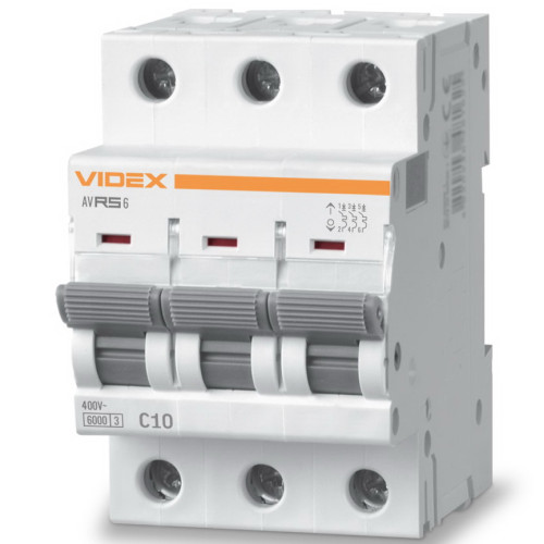 Автоматический выключатель RS6 3п 16А С 6кА VIDEX RESIST (VF-RS6-AV3C16)
