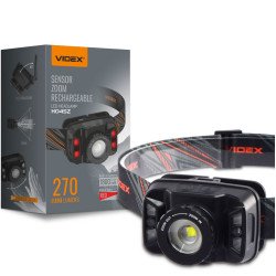 Налобный фонарь Videx 270Lm 5000K до 53 м дальность света, с датчиком движения и фокусируемым  лучом (VLF-H045Z)