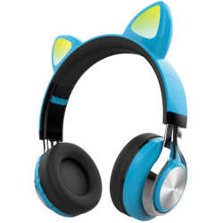 Беспроводные наушники HAVIT HV-H623BT с кошачьими ушками, с Micro SD Card, Fm-радио и AUX, blue
