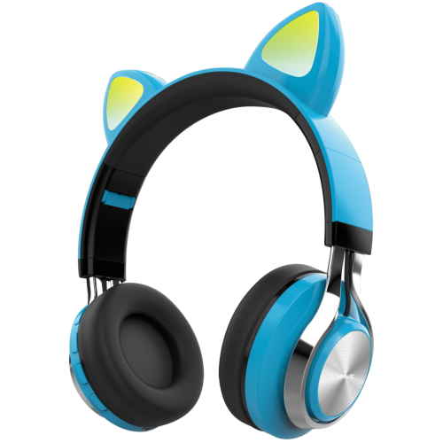 Беспроводные наушники HAVIT HV-H623BT с кошачьими ушками, с Micro SD Card, Fm-радио и AUX, blue