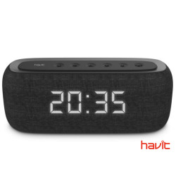 Портативная колонка HAVIT HV-M29BT с FM-радио, часами и стереозвуком, черная (24667)