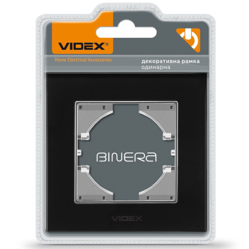 Рамка на 1 пост VIDEX BINERA VF-BNFRG1H-B черная горизонтальная 