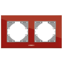 Рамка на 2 поста VIDEX BINERA VF-BNFRG2H-RD красная горизонтальная