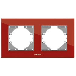 Рамка на 2 поста VIDEX BINERA VF-BNFRG2H-RD красная горизонтальная