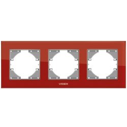 Рамка на 3 поста VIDEX BINERA VF-BNFRG3H-RD горизонтальная красная