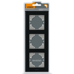 Рамка на 3 поста VIDEX BINERA VF-BNFRG3V-B вертикальная черная