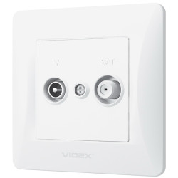 Комбинированная телевизионная розетка TV+SAT VIDEX BINERA VF-BNSK2TVSATE-W белая