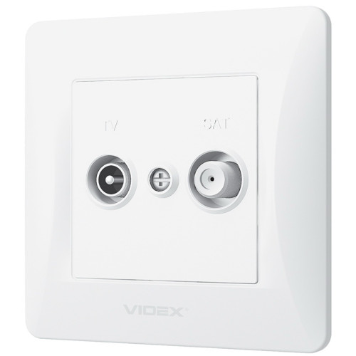 Комбинированная телевизионная розетка TV+SAT VIDEX BINERA VF-BNSK2TVSATE-W белая