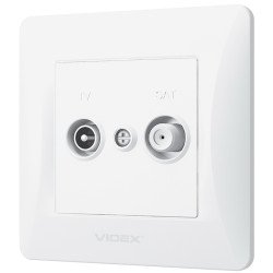 Комбинированная телевизионная розетка TV+SAT VIDEX BINERA VF-BNSK2TVSATE-W белая
