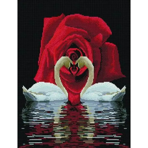 Алмазная мозаика Лебеди и розы 40х50 см ColorArt SP006