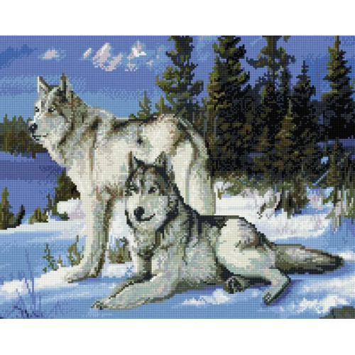 Алмазная мозаика Волки на снегу 40х50 см ColorArt SP007