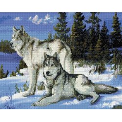 Алмазная мозаика Волки на снегу 40х50 см ColorArt SP007