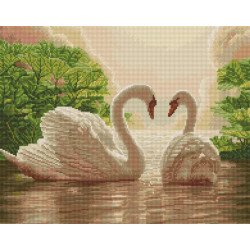 Алмазная мозаика Пара лебедей 40х50 см ColorArt SP022