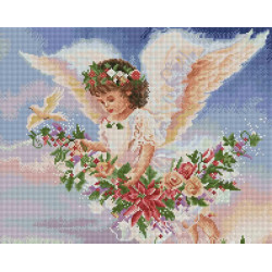 Алмазная мозаика Ангел в цветах 40х50 см ColorArt SP036