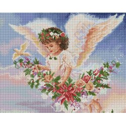 Алмазная мозаика Ангел в цветах 40х50 см ColorArt SP036