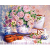 Алмазная мозаика Розы и скрипка 40х50 см ColorArt SP050