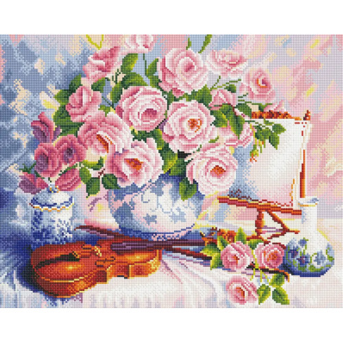 Алмазная мозаика Розы и скрипка 40х50 см ColorArt SP050