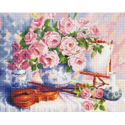 Алмазная мозаика Розы и скрипка 40х50 см ColorArt SP050