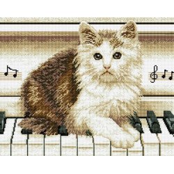 Алмазная мозаика Котик на рояле 40х50 см ColorArt SP056