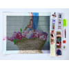 Алмазная мозаика Дама с корзиной цветов 40х50 см ColorArt SP112