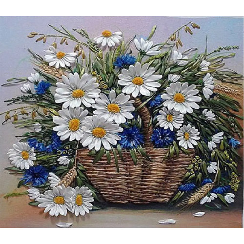 Алмазная мозаика Букет из ромашек и васильков 40х50 см ColorArt SP122
