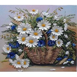 Алмазная мозаика Букет из ромашек и васильков 40х50 см ColorArt SP122