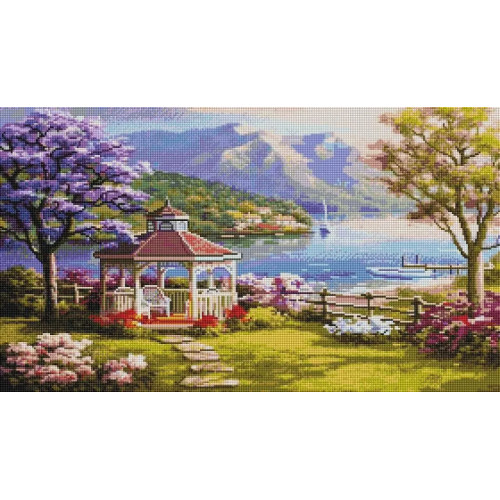 Алмазная мозаика Пейзаж с беседкой 40х70 см ColorArt SS813