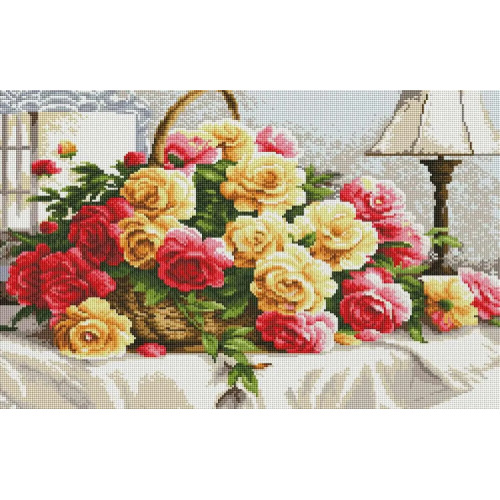Алмазная мозаика Розы в корзине 40х70 см ColorArt SS814