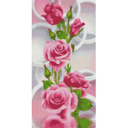 Алмазная мозаика Розовые розы панно 30х60 см ColorArt TS1300