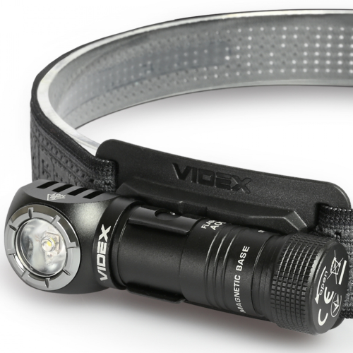 Фонарь налобный (на голову) туристический VIDEX VLF-A056H IP68, 200 Лм, 5000K, красный свет, Li-ion AA USB-C