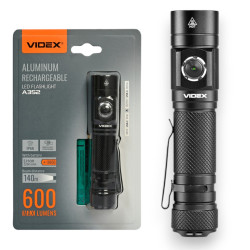Фонарик VIDEX VLF-A352 600Lm 5000K IP66 USB-C алюминиевый корпус, с аккумулятором и функцией PowerBank