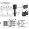Фонарик VIDEX VLF-AT265 2000Lm 6500K, до 650 м с красным и зеленым светофильтрами