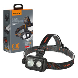 Налобный фонарик VIDEX VLF-H189 600Lm 5000K до 185м, 8 режимов работы, с красным светом