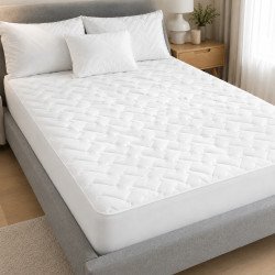 Наматрасник защитный IDEIA Nordic Comfort Luxe 180×200×35 см, стеганый, плотность 250 г/м² (8-34678)