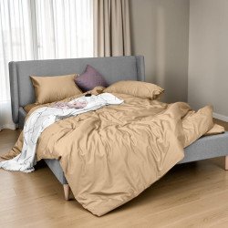 Комплект постельного белья IDEIA Premium Satin евро 200×220 см, бежевый (8-36083*001)