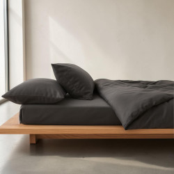 Комплект IDEIA Premium Satin евро 200×220 см, простыня на резинке, серый (8-36088*002)