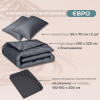 Комплект IDEIA Premium Satin евро 200×220 см с простыней на резинке, темно-серый