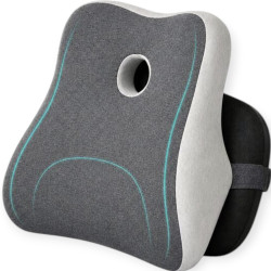 Ортопедическая подушка для спины IDEIA Memory Foam 44х38х12 см серая (8-36374)