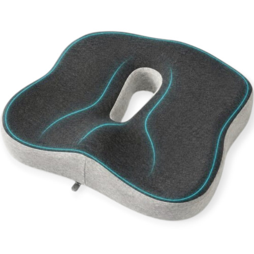 Ортопедическая подушка для сидения IDEIA Memory Foam 43х38х10 см серая