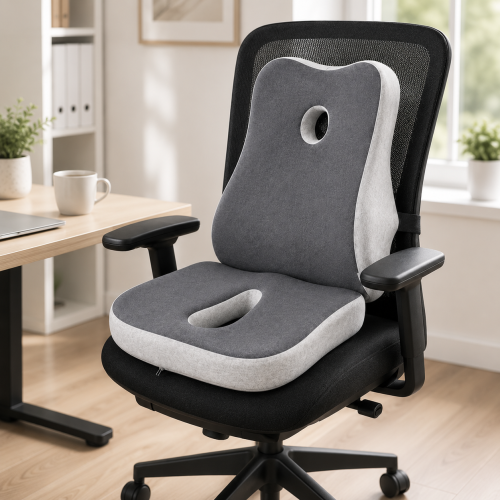 Комплект ортопедических подушек IDEIA для спины и сиденья Memory Foam серый (8-36712)
