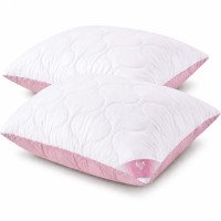 Набор 2 подушек IDEIA Soft 50×70 см, искусственный лебяжий пух по 700 г, белый/пудровый (8-36795)