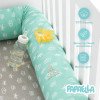 Защитные бортики-валики в детскую кроватку 2 шт ТM PAPAELLA 60х15 см, 120х15 см хлопок корона мята/беж (8-34533*004)