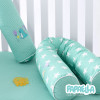 Защитные бортики-валики в детскую кроватку 2 шт ТM PAPAELLA 60х15 см, 120х15 см хлопок звезда/горошек ментол (8-34533*003)