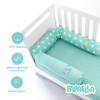 Защитные бортики-валики в детскую кроватку 2 шт ТM PAPAELLA 60х15 см, 120х15 см хлопок звезда/горошек ментол (8-34533*003)