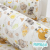 Защитные бортики-валики в детскую кроватку 2 шт ТM PAPAELLA 60х15 см, 120х15 см хлопок обнимашки/серая полоска (8-34533*005)