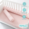 Защитные бортики-валики в детскую кроватку 2 шт ТM PAPAELLA 60х15 см, 120х15 см хлопок звезда/горошек пудра (8-34533*001)