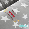Защитные бортики-валики в детскую кроватку 2 шт ТM PAPAELLA 60х15 см, 120х15 см хлопок звезда/горошек серый (8-34533*002)