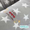 Защитные бортики-валики в детскую кроватку 2 шт ТM PAPAELLA 60х15 см, 120х15 см хлопок звезда/горошек серый (8-34533*002)